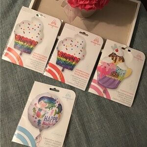 Happy Birthday Balloon Set Of (4) - Multicolor Brand New Still in packages.